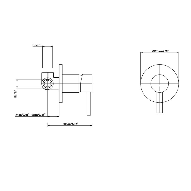 Chrome Shower Wall Mixer - Image 3