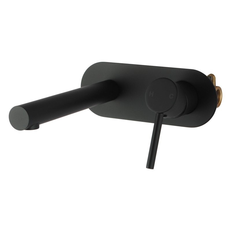 Matte Black Bathtub/Basin Wall Mixer With Spout