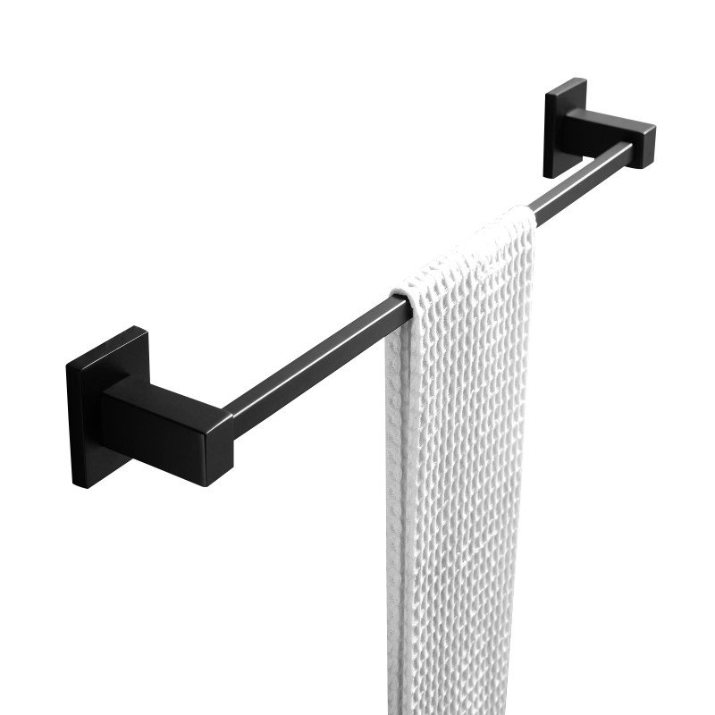 Nero Black Single Towel Rail 600mm