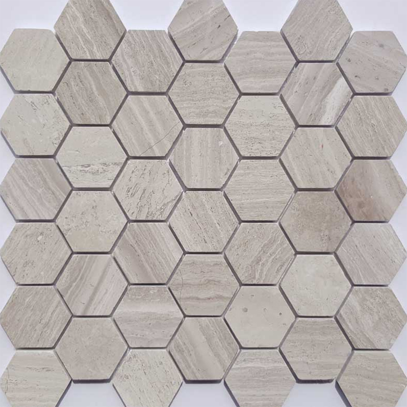 Greywood Hexagon Mosaic Sheet - 45 mm