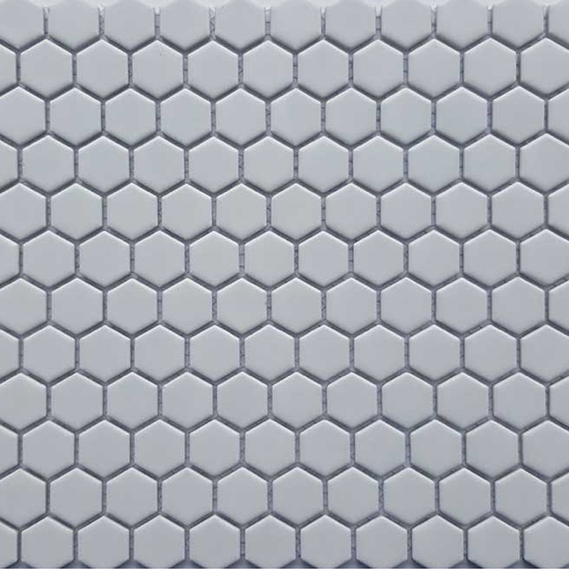 White Satin Hexagon Mosaic Sheet