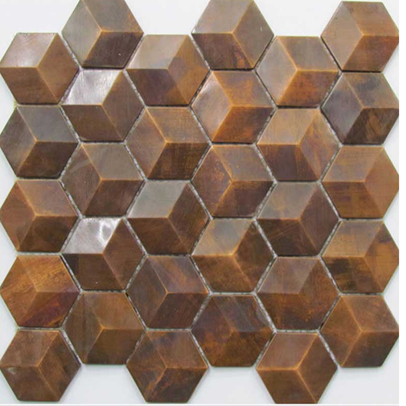 Pyramide Bronze Hexagon Mosaic Sheet