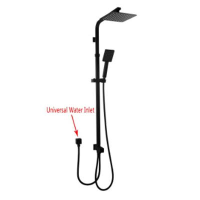Matte Black Shower Station With  Top/Bottom Water Inlet