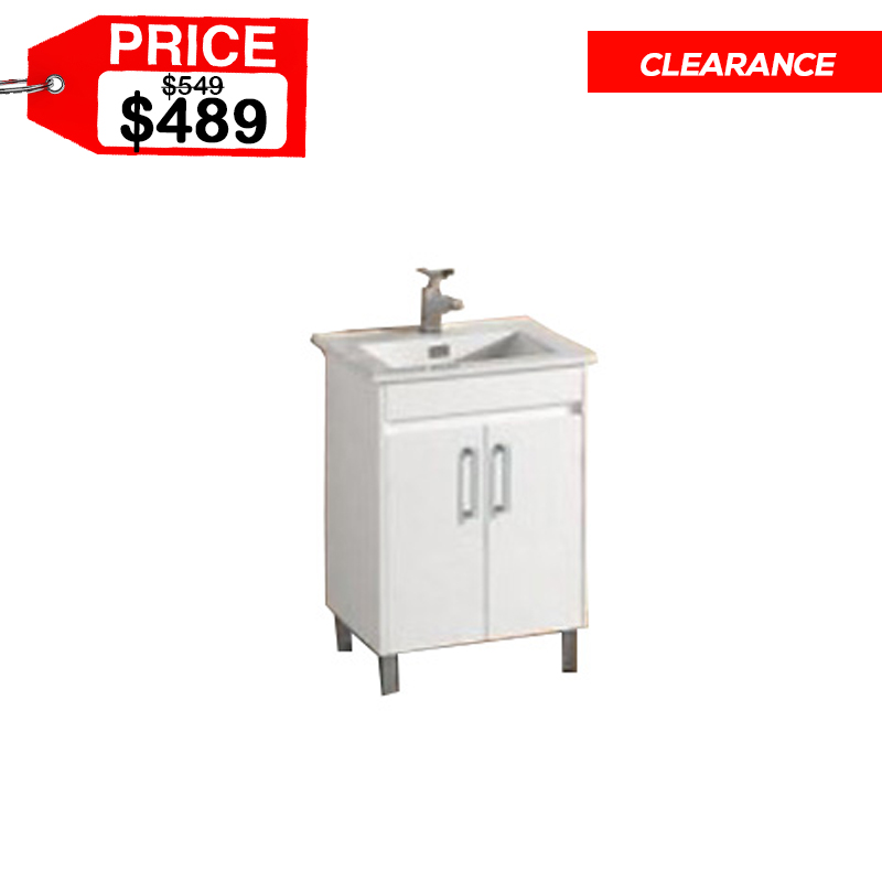 Dolce Villa 600 mm High White Gloss Standing Vanity