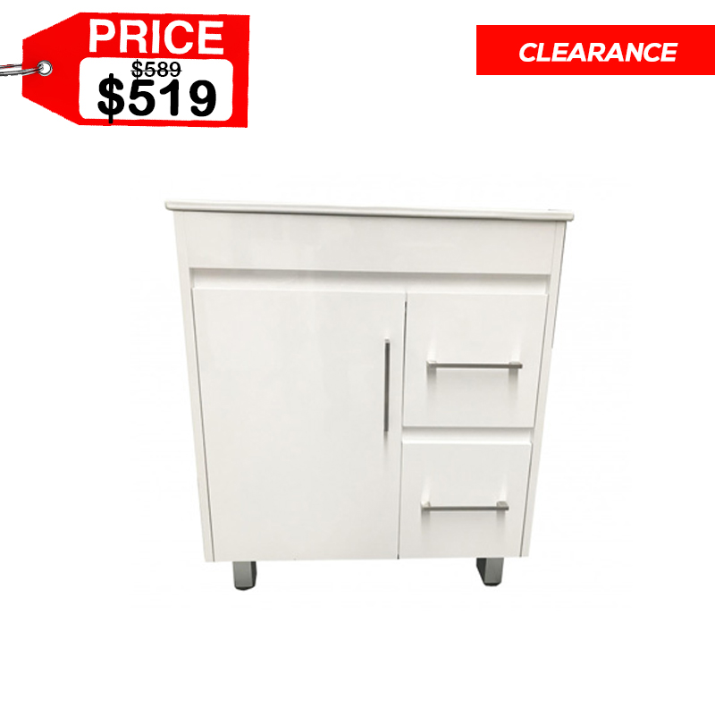 Dolce Villa 750 mm High White Gloss Standing Vanity