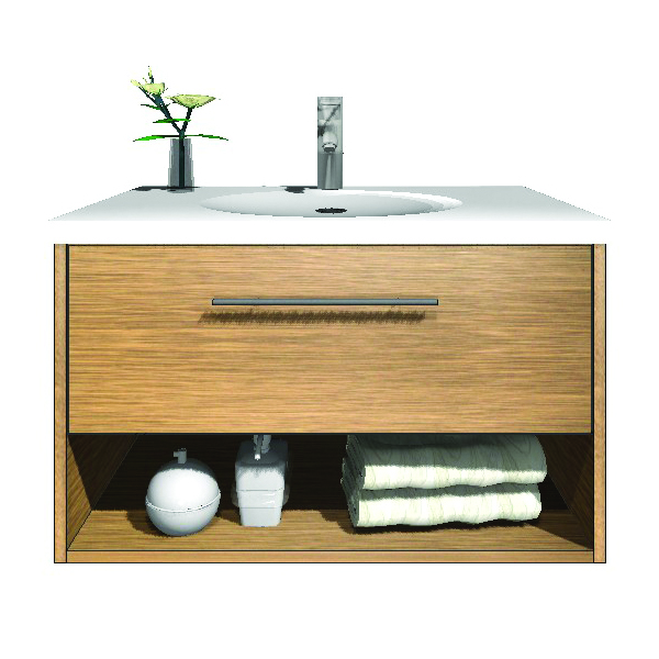 Single Drawer With Open Shelf Wall Hung Vanity