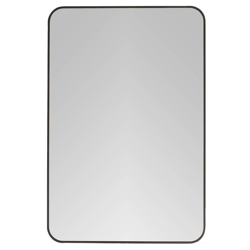 500x650x40mm Black Aluminum Framed Rectangle Bathroom Wall Mirror Rim Round Corner Vertical or Horizontal