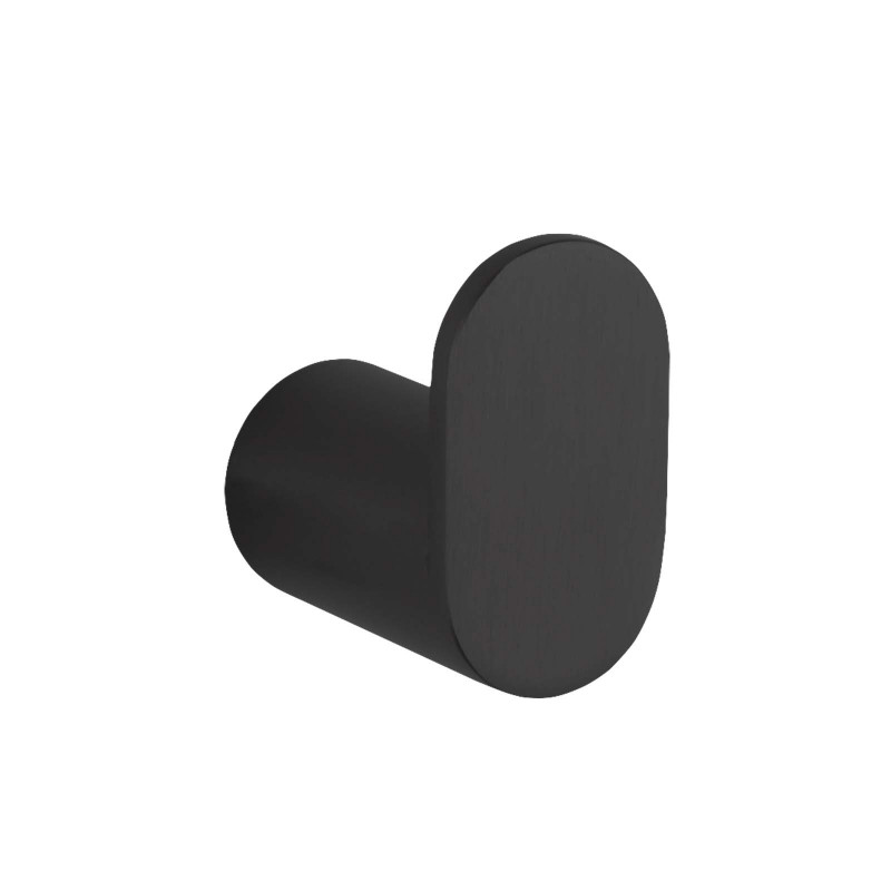 Rumia Black Single Robe Hook Towel Holder Wall Mounted Stainless Steel