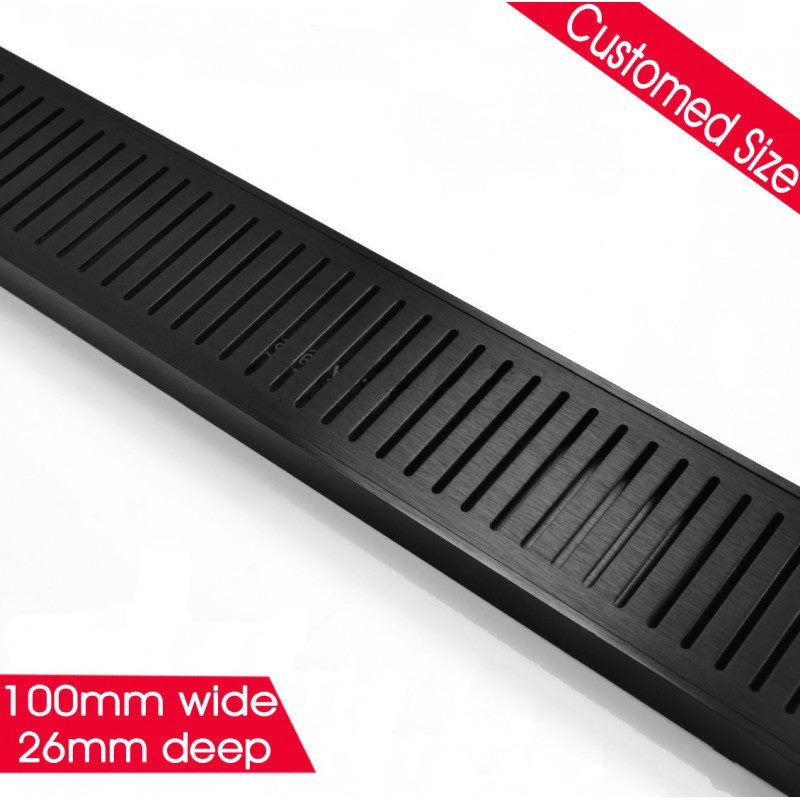 100-5600mm Lauxes Aluminium Midnight Wide Floor Grate Drain Any Size Indoor