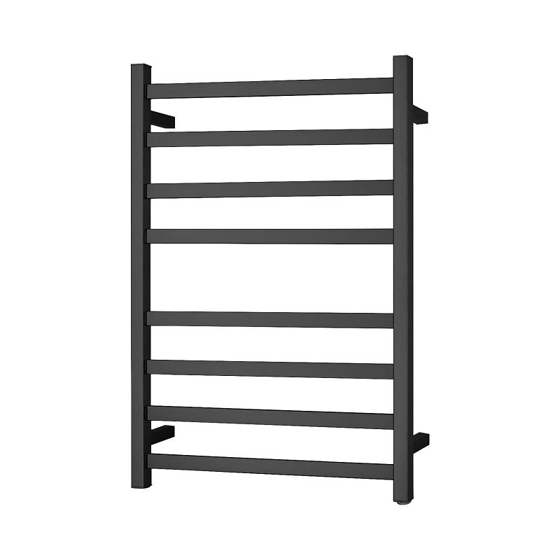 620x912x120m Square Nero Black Electric Heated Towel Rack 8 Bars
