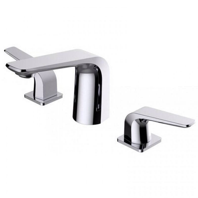 Masa Chrome Bathroom Basin Mixer Tapware Three Hole Bathtub Faucet