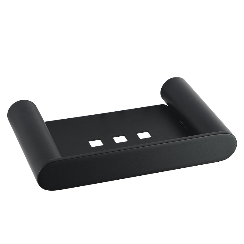 Rumia Black Soap Dish Holder Stainless Steel Wall Mounted