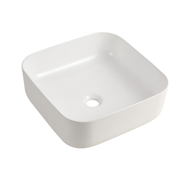 385x385x140mm Bathroom Square Above Counter White Ceramic Wash Basin