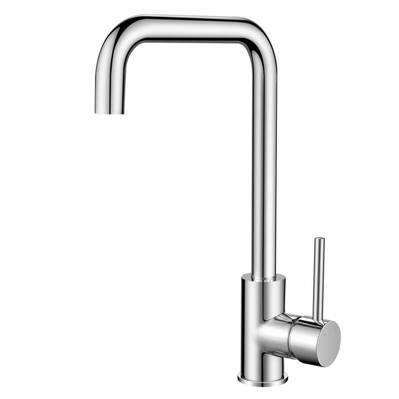 Round Chrome 360 degree Swivel Kitchen Sink Mixer Tap Gooseneck Spout