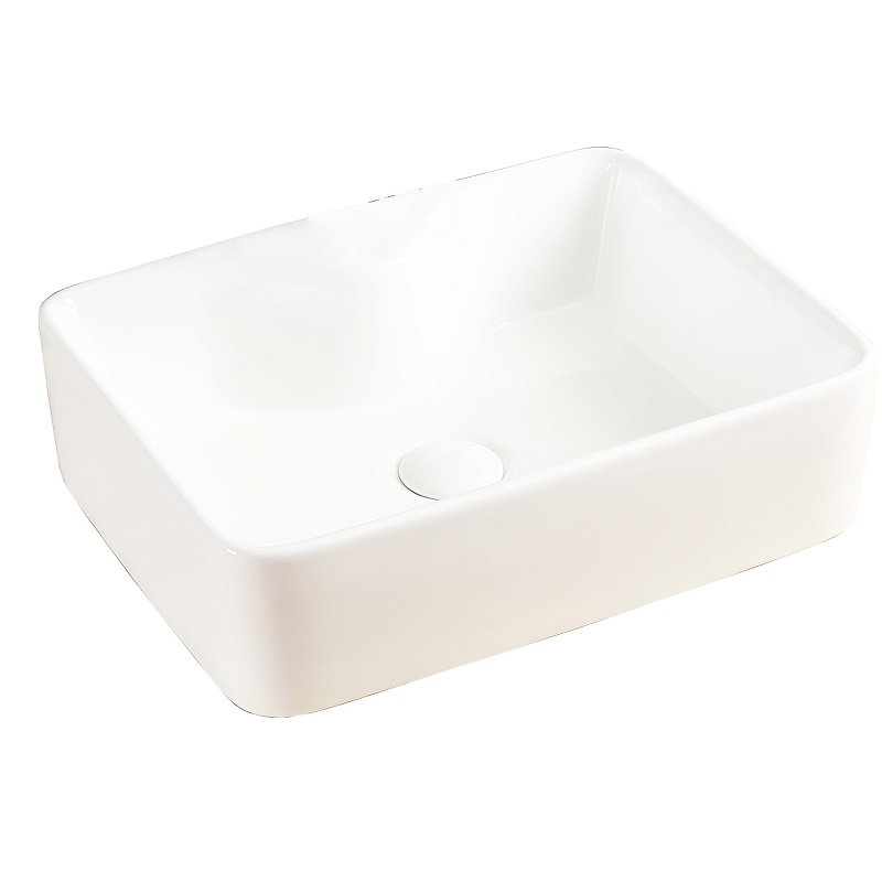 480*370*130mm Above Counter Square White Ceramic Basin Counter Top Wash Basin