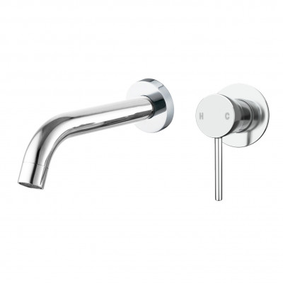 Euro Round Chrome Bathtub/Basin Mixer Wall Mounted