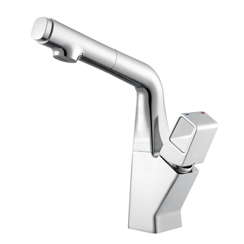 Chrome 360° Swivel Pull-out Spout Basin Mixer Tap