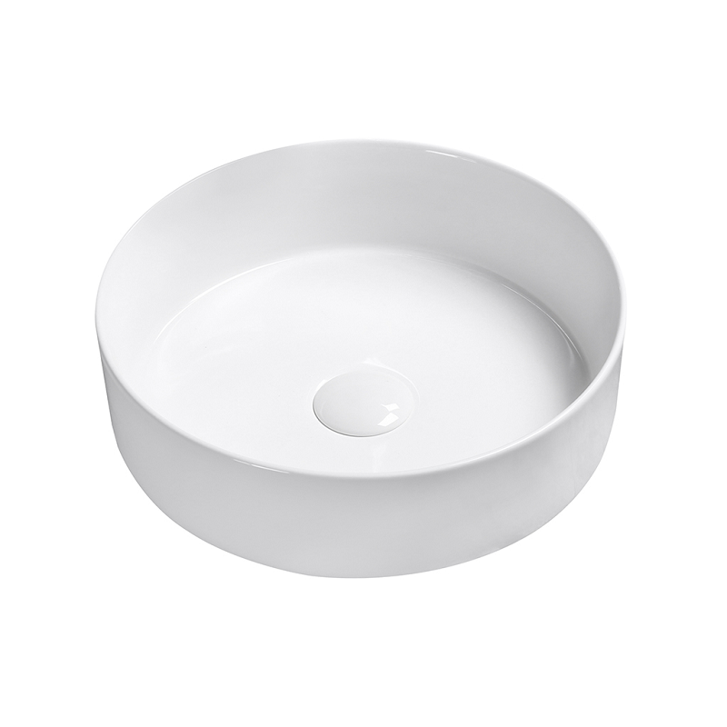 360*360*120mm Bathroom Round Above Counter White Ceramic Wash Basin