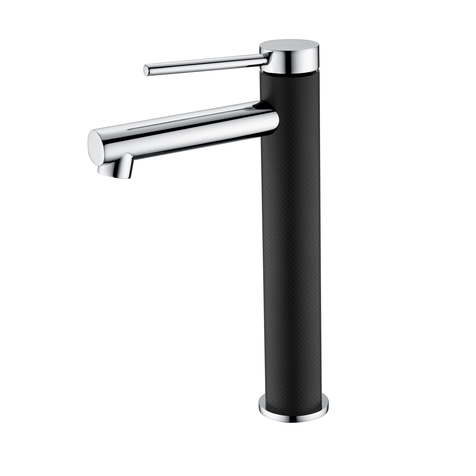 Black & Chrome Pin Lever Tall Basin Mixer Tap