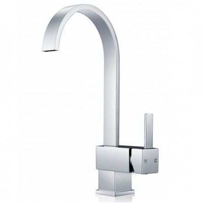 Gooseneck Chrome Kitchen/Laundry Sink Mixer Taps Swivel Kitchen Tapware
