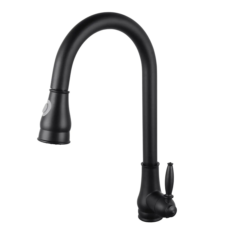 Euro Round Nero Black Vintage Pull Out/Down Kitchen/Laundry Sink Mixer Taps Swivel Kitchen Tapware