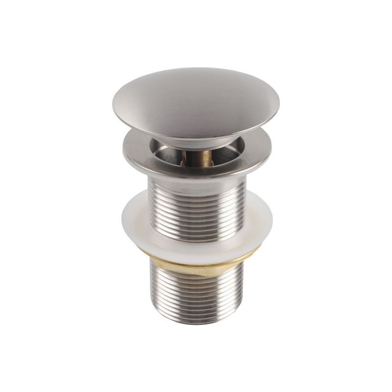 32/40mm Brushed Nickel Mushroom Solid Brass Basin Pop Up Waste NO Overflow