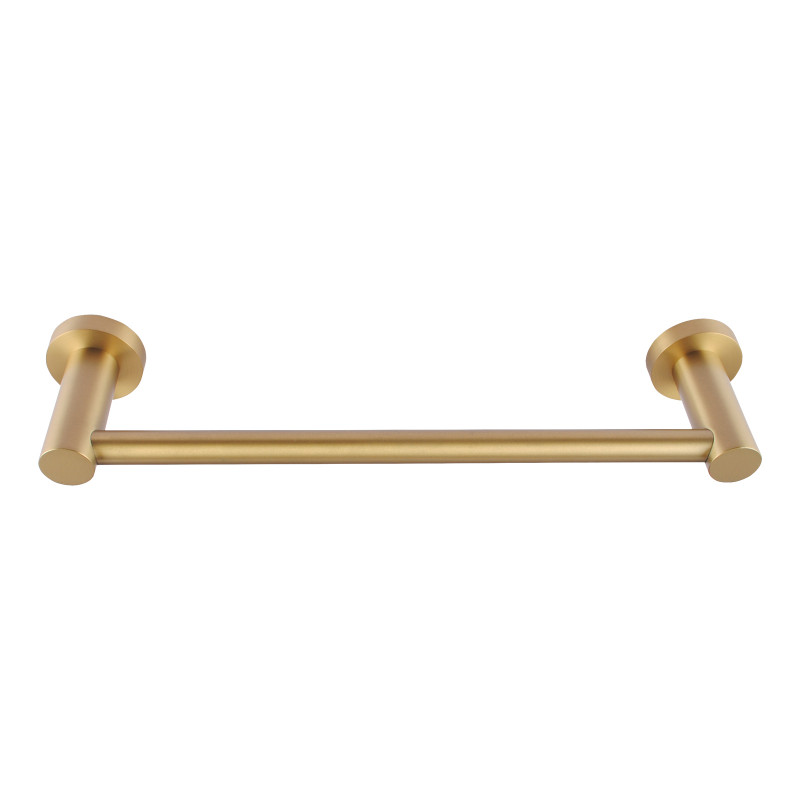 Round Brushed Yellow Gold Hand Towel Holder 347mm Wall Mounted