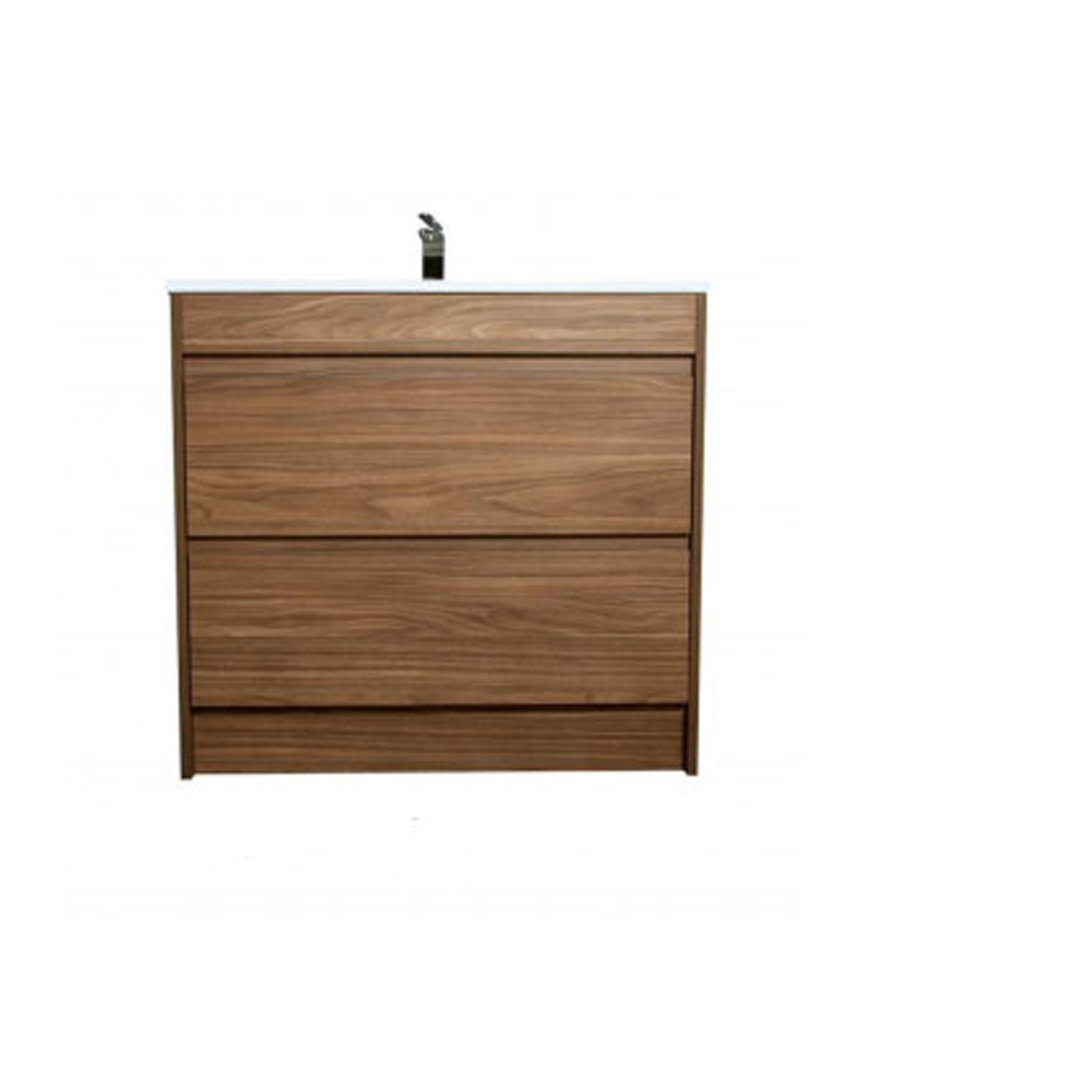 750x460x880mm Dark Brown Oak Floor Standing Vanity with Polymarble Basin