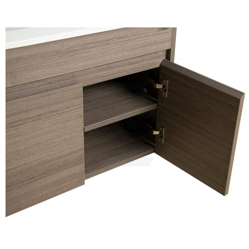 1200x460x550mm Rough Grey Wall-Hung Vanity with Polymarble Basin - Image 2