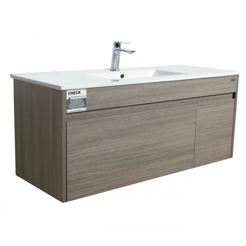 1200x460x550mm Rough Grey Wall-Hung Vanity with Polymarble Basin