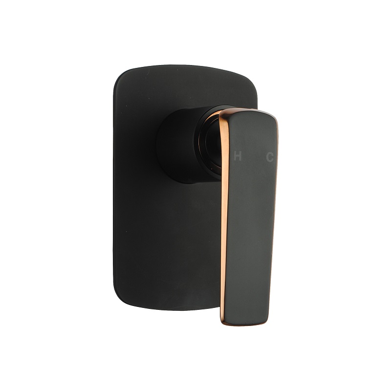 Esperia Matt Black & Rose Gold Shower/Bath Wall Mixer Solid Brass Wall Mounted
