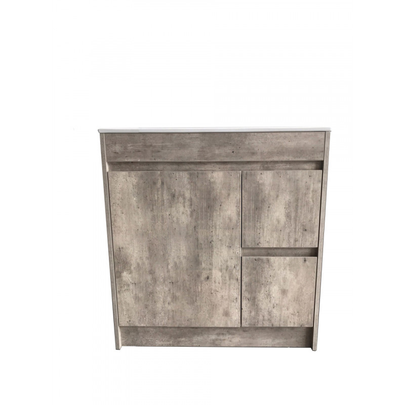 750x450x850mm Marble Grey Vanity Units Single Porcelain Basin Plywood Cabinet