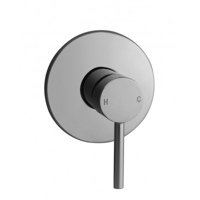 Esperia Round Brushed Nickel Shower/Bath Wall Mixer Solid Brass