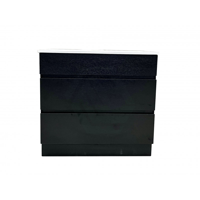 750mm Plywood Black Floor Standing Vanity  With Ceramic Basin