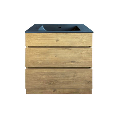 900mm Plywood Floor Standing Vanity  With Matt Black Basin