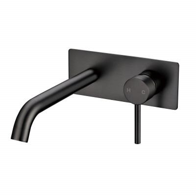 Round Gunmetal Grey Bathtub Spout Basin Spout Wall Mixer With Spout Solid Brass Water Spout