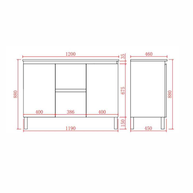 MACHO 1200mm Freestanding PVC Vanity with Gloss White Finish Double Bowls Cabinet & Ceramic Top for Bathroom - Image 7