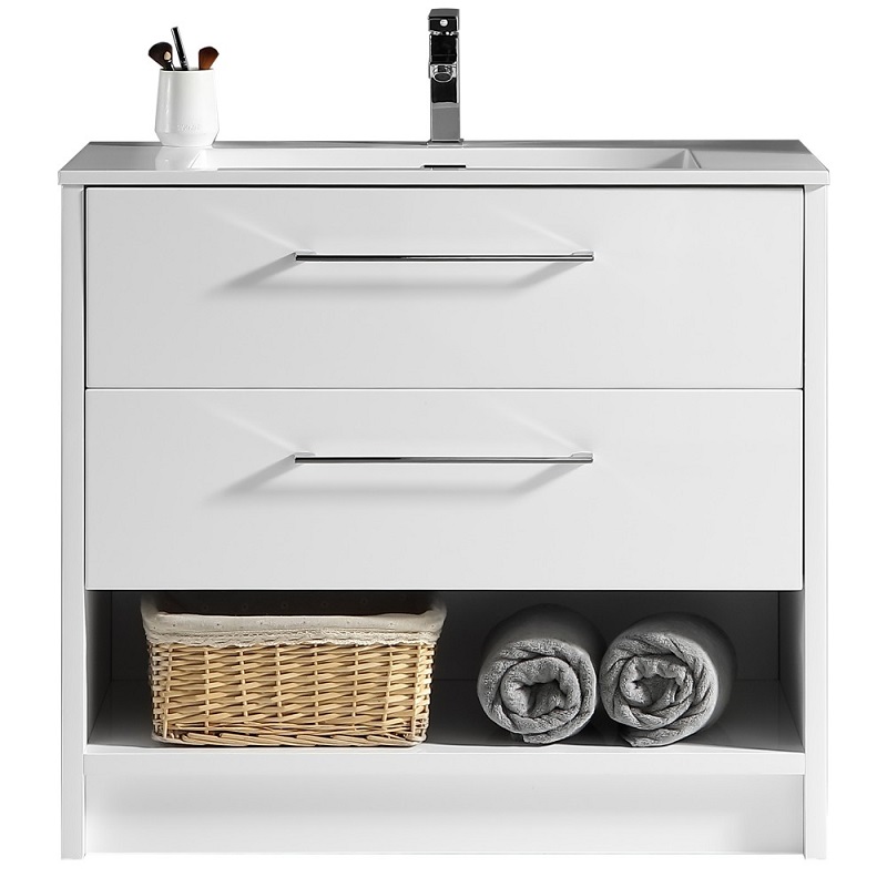 Fremont Floor Standing Vanity White Lacquer with Artificial Marble Sigma Top 900mm