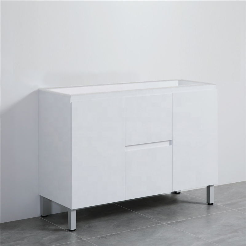 MACHO 1200mm Freestanding PVC Vanity with Gloss White Finish Double Bowls Cabinet & Ceramic Top for Bathroom - Image 6