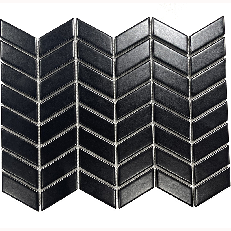 Black Semi Gloss Finish Mosaic Tiles 24 X 59mm