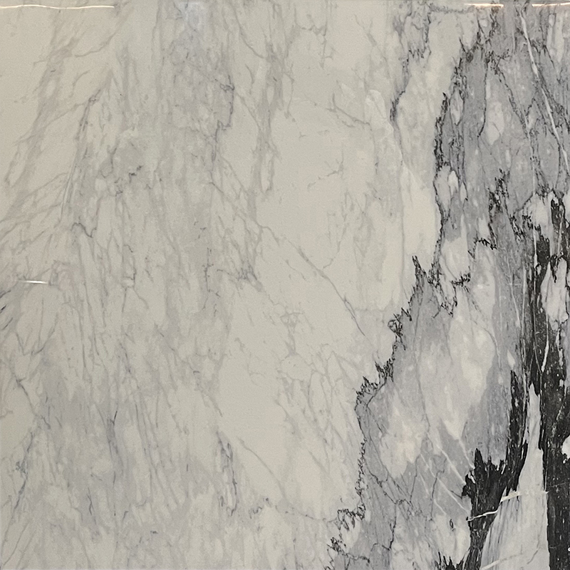 White & Grey Polished Porcelain Tile 600 X 600mm