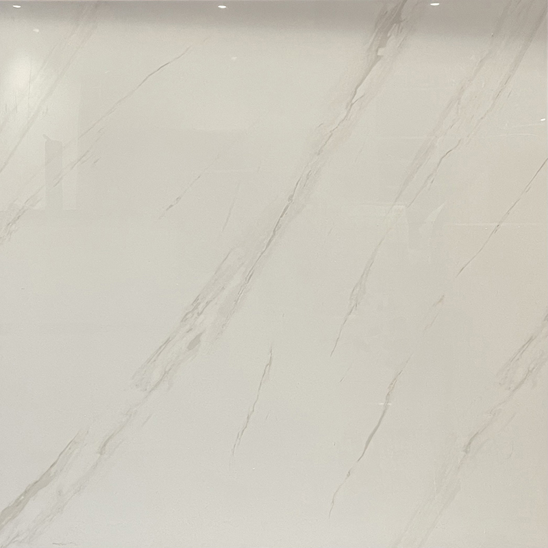 White&Light Grey Polished Porcelain Tiles 600 X 600mm
