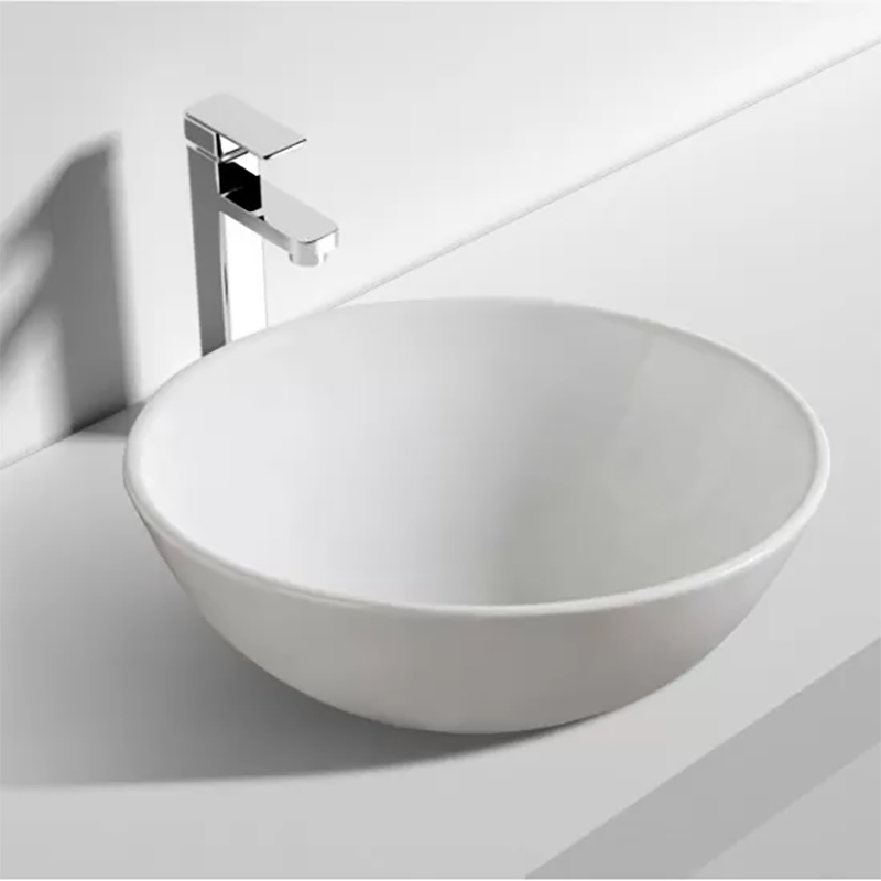 400*400*155mm Bathroom Round Above Counter White Ceramic Wash Basin
